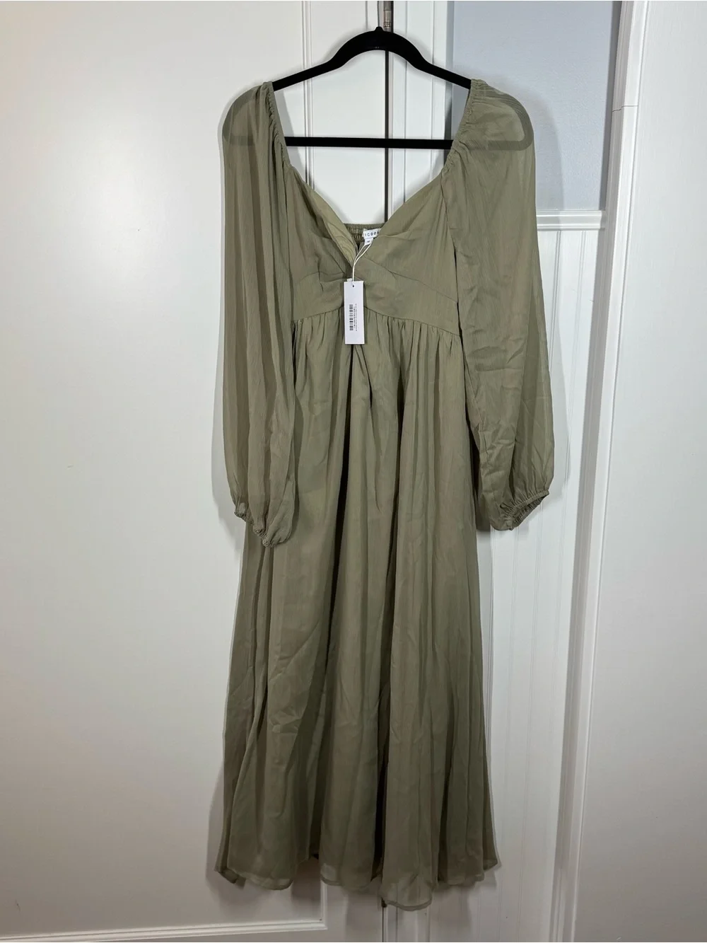 Baltic born Dione midi dress dusty Olive green size medium nwt wedding event - Picture 2 of 9
